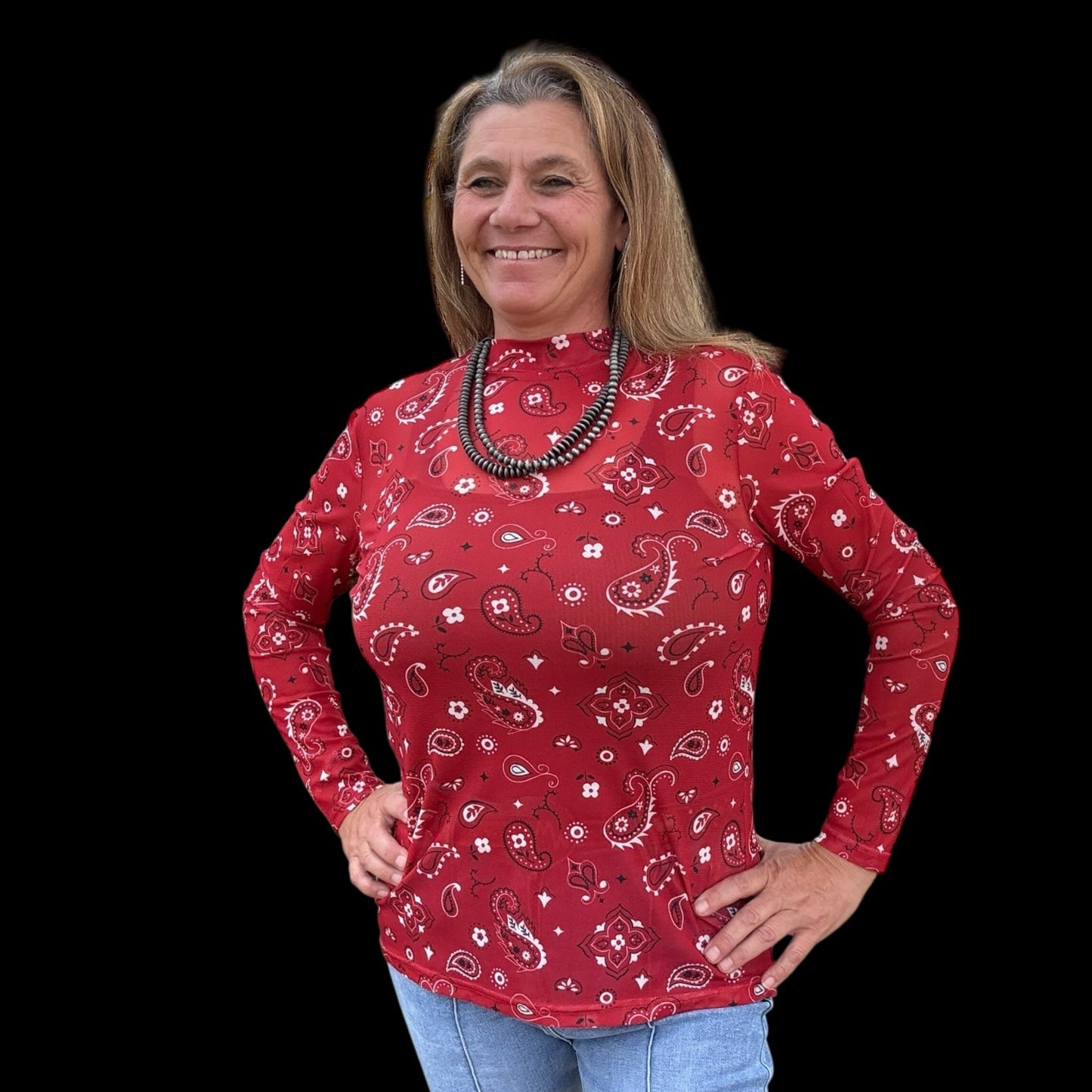 Bandana Babe Mesh Top - Dirt Roads and Dreams Western Boutique