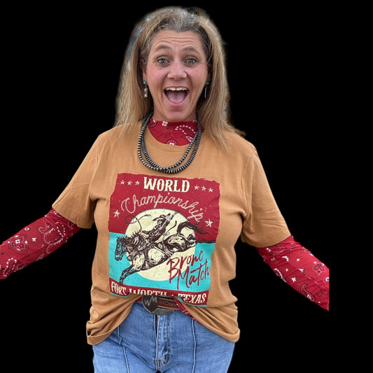 Bronc Match Tee - Dirt Roads and Dreams Western Boutique