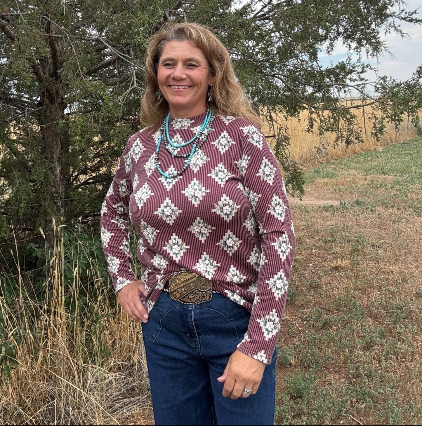 High Plains Aztec Top - Dirt Roads and Dreams Western Boutique