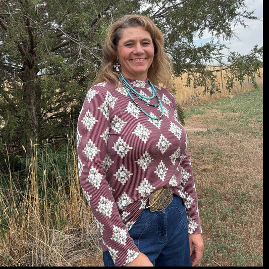 High Plains Aztec Top - Dirt Roads and Dreams Western Boutique