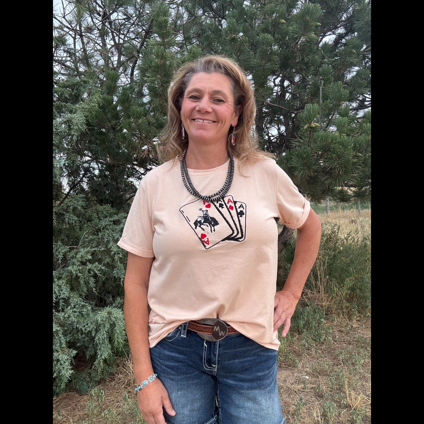 High Stakes Cowgirl Tee - Dirt Roads and Dreams Western Boutique