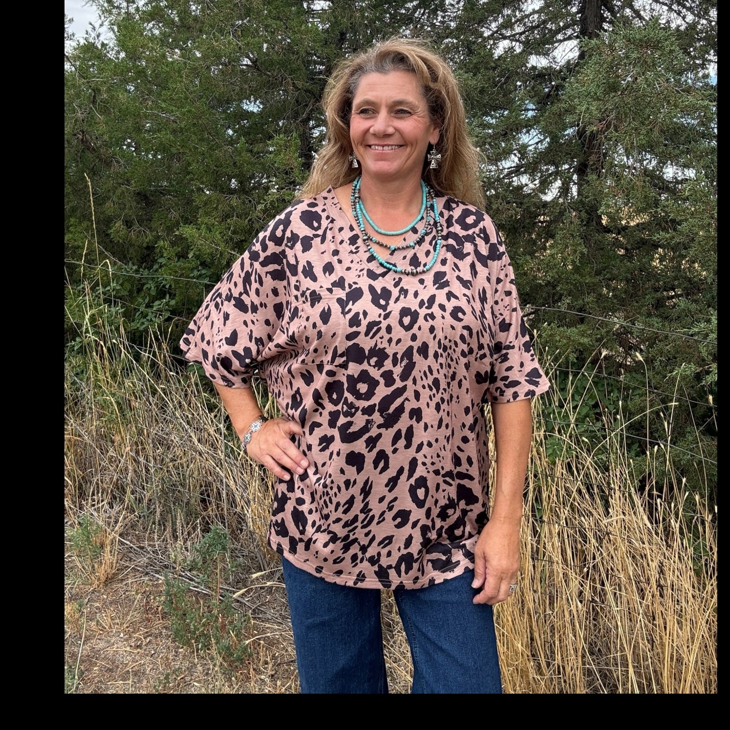 Leopard V Neck - Dirt Roads and Dreams Western Boutique