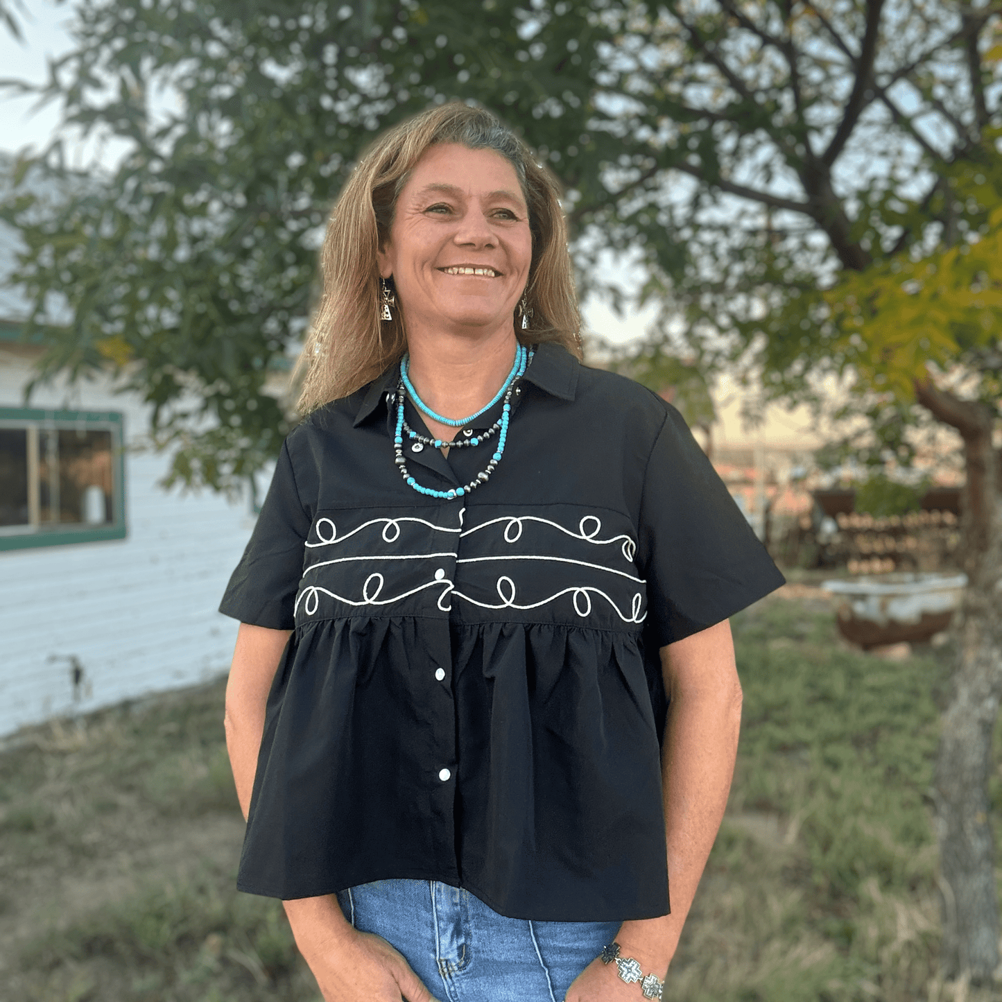 Loopty Lou Short Sleeve – Midnight - Dirt Roads and Dreams Western Boutique
