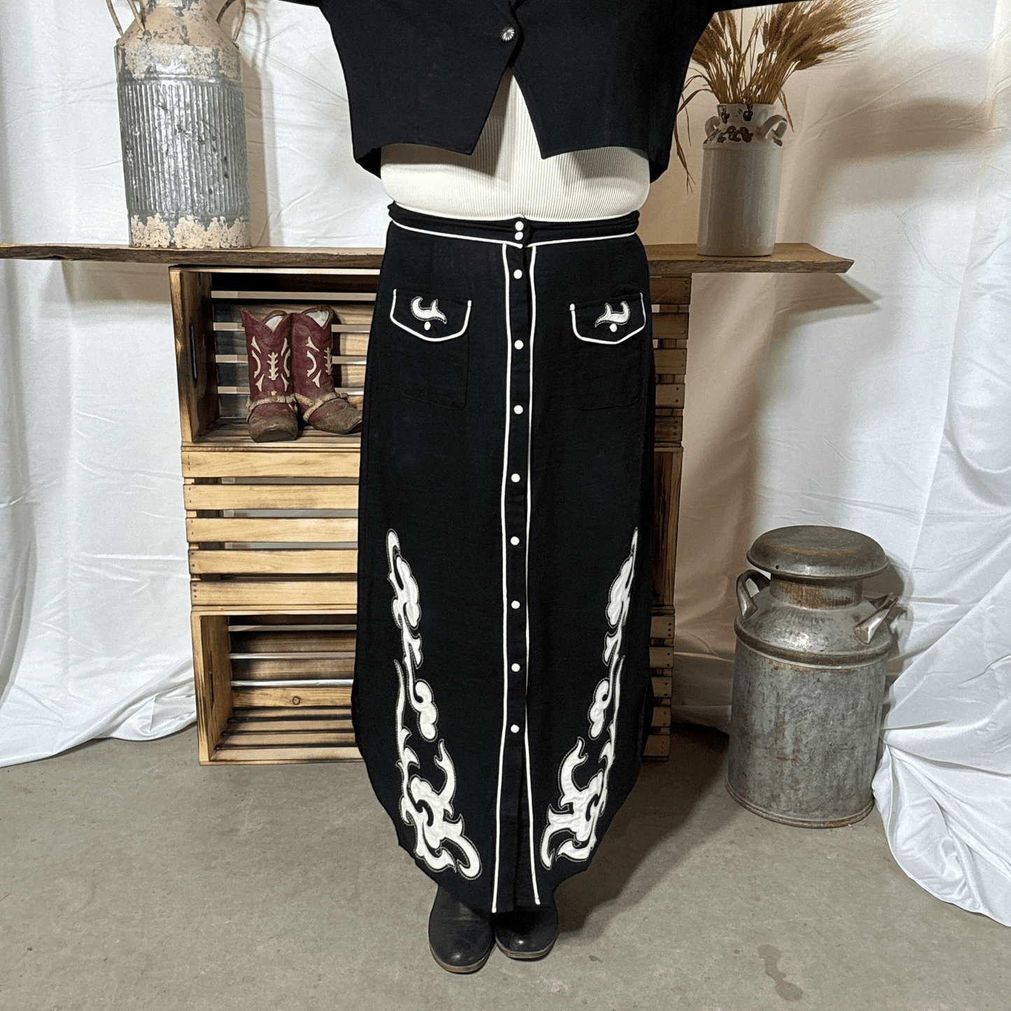 Midnight Stitch Skirt - Dirt Roads and Dreams Western Boutique
