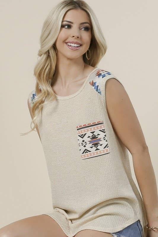 MINNA AZTEC MUSCLE TOP - Dirt Roads and Dreams Western Boutique