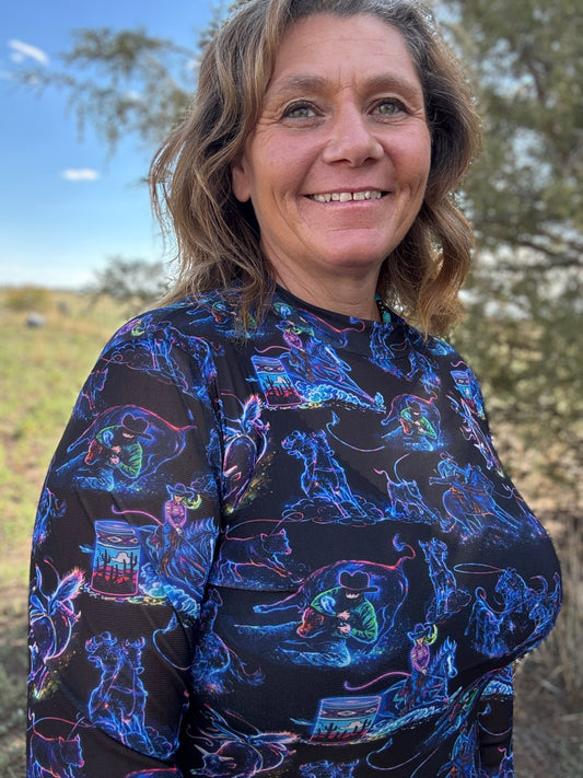 Neon Rodeo Road Mesh Top - Dirt Roads and Dreams Western Boutique
