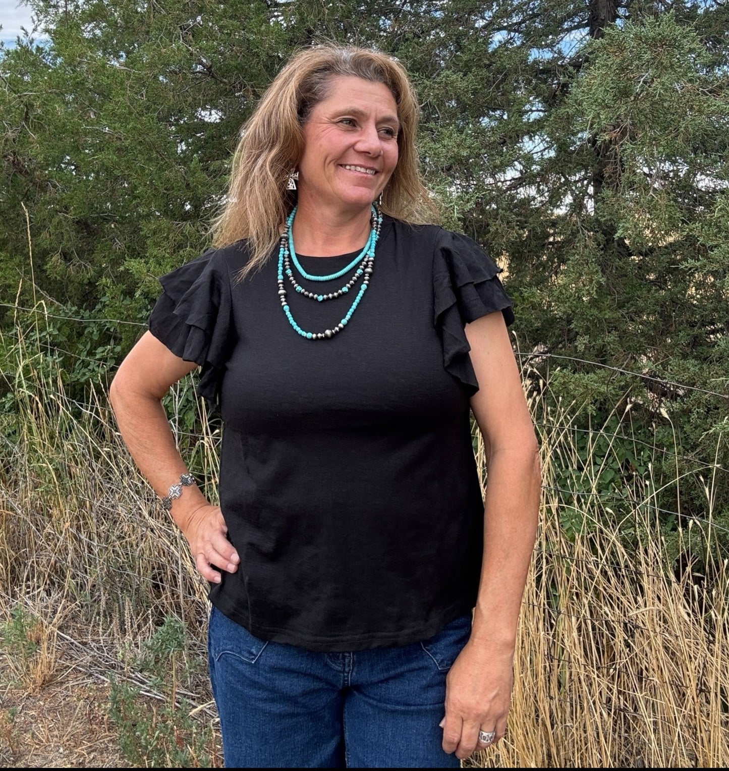 Ruffled & Ready Tee - Dirt Roads and Dreams Western Boutique