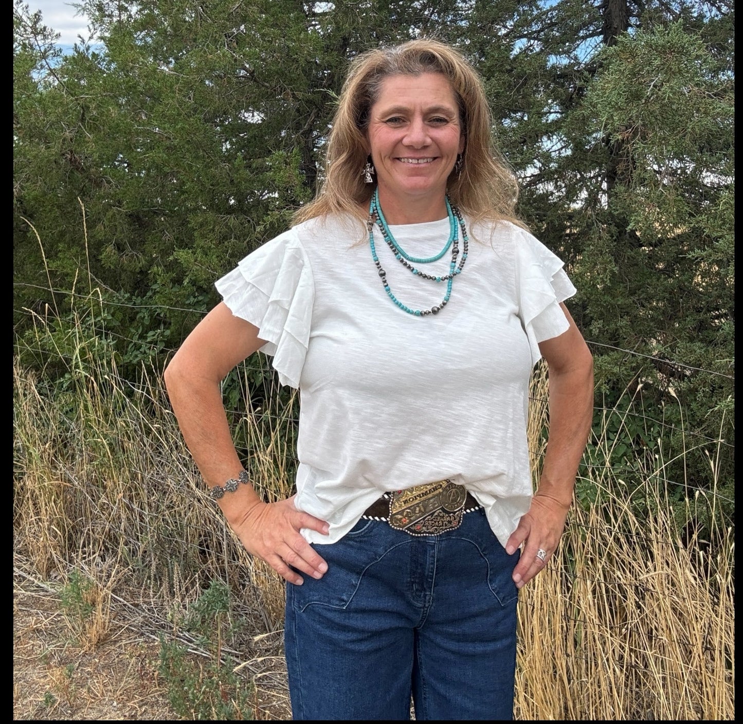 Ruffled & Ready Tee - Dirt Roads and Dreams Western Boutique