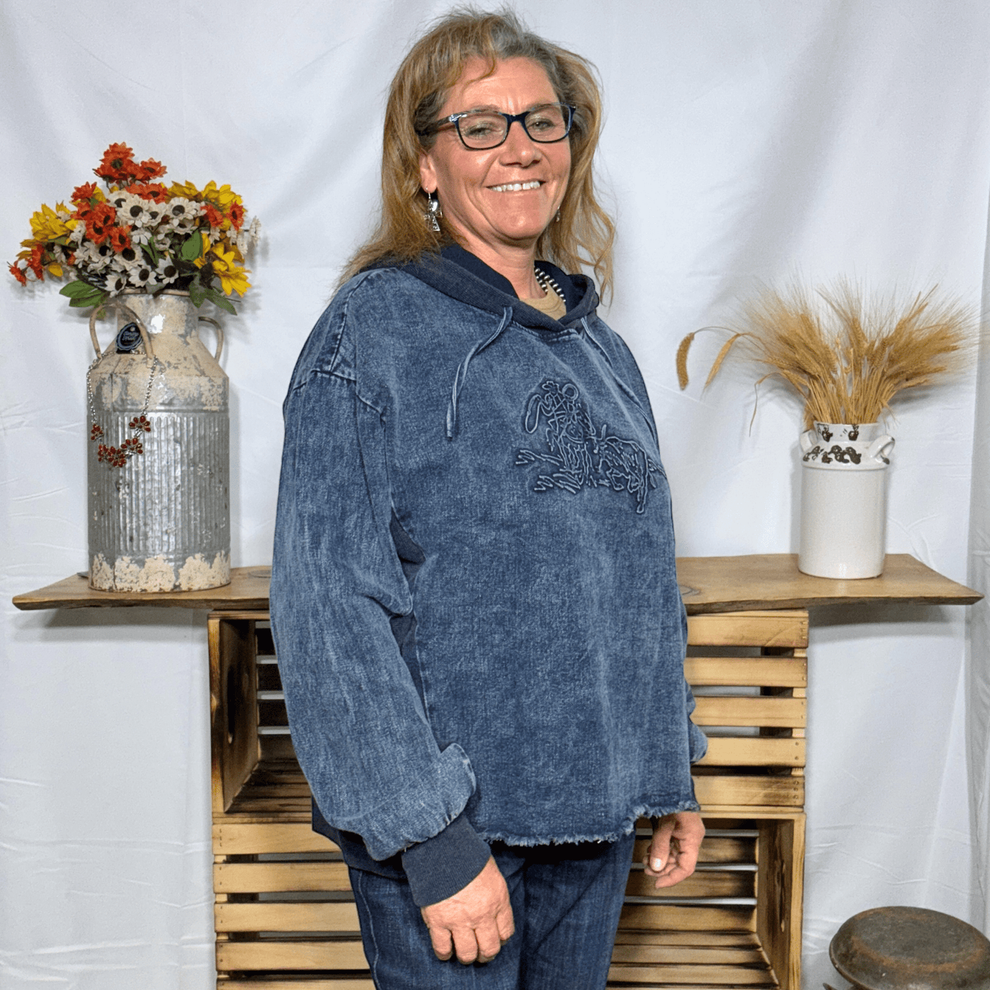 Urban Denim Hoodie 2.0 - Dirt Roads and Dreams Western Boutique