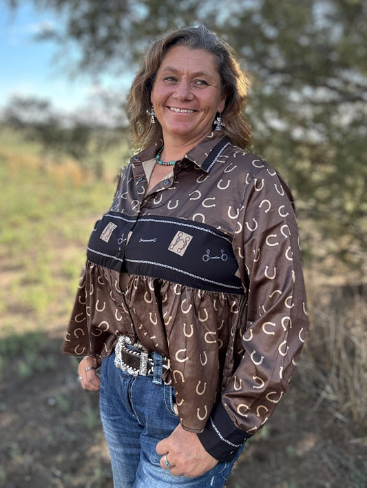 A Bit Lucky Top - Dirt Roads and Dreams Western Boutique