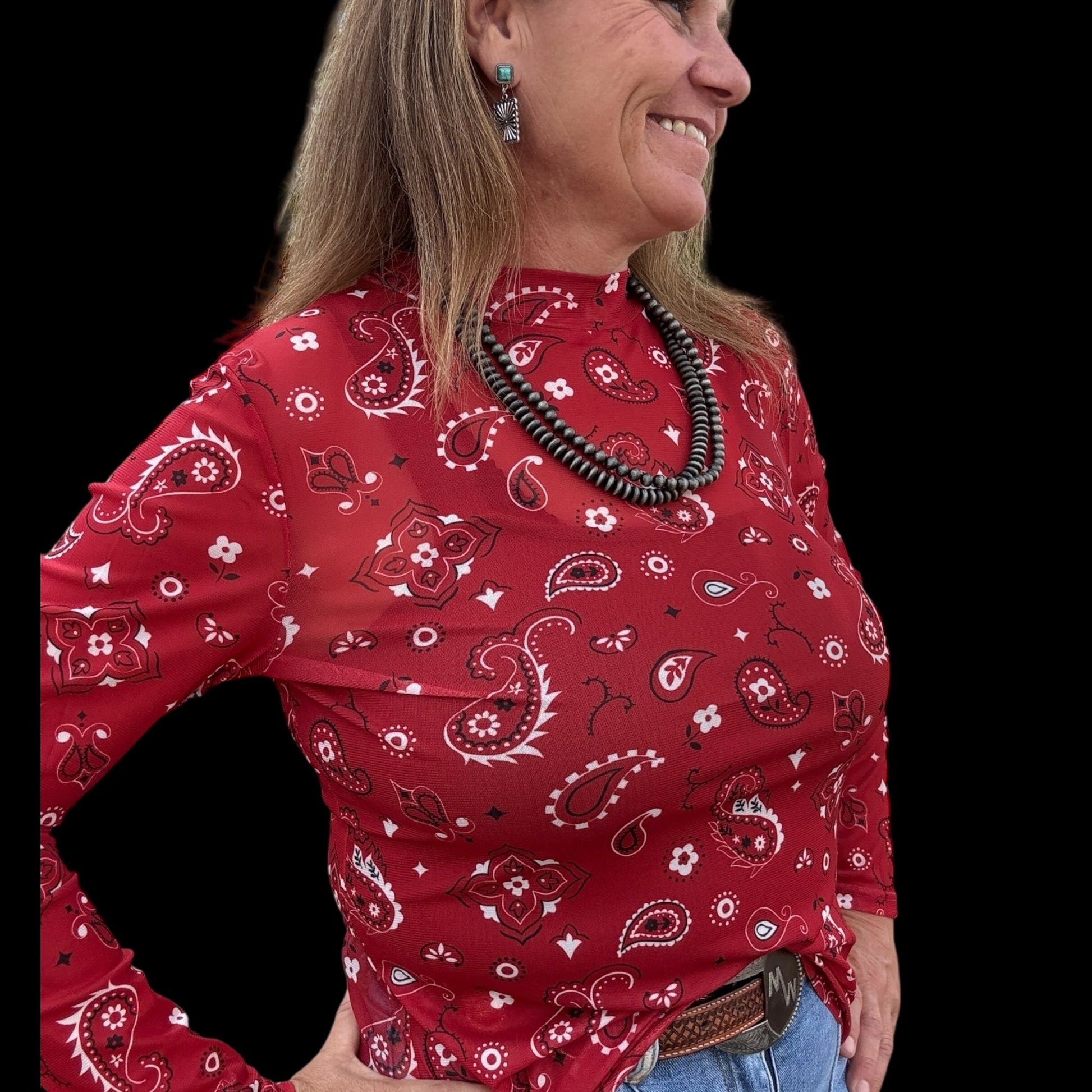 Bandana Babe Mesh Top - Dirt Roads and Dreams Western Boutique