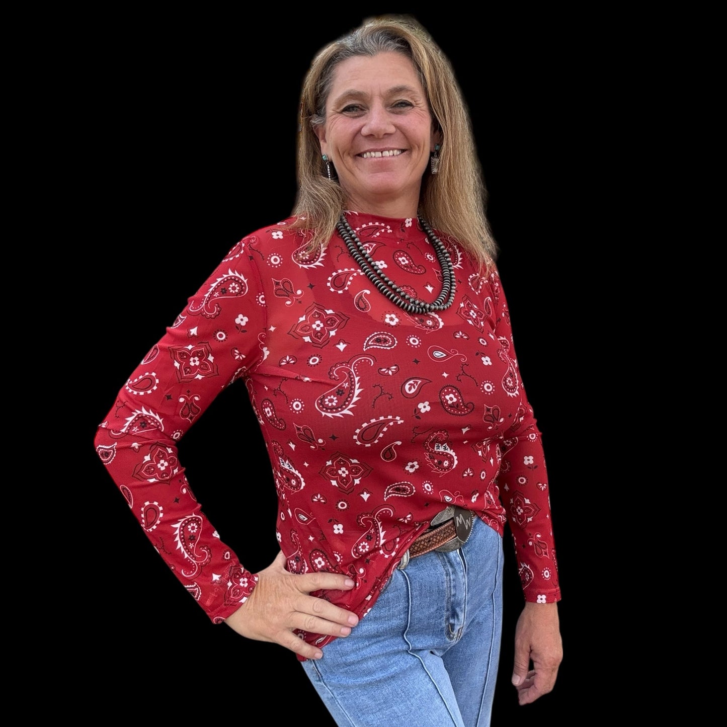 Bandana Babe Mesh Top - Dirt Roads and Dreams Western Boutique