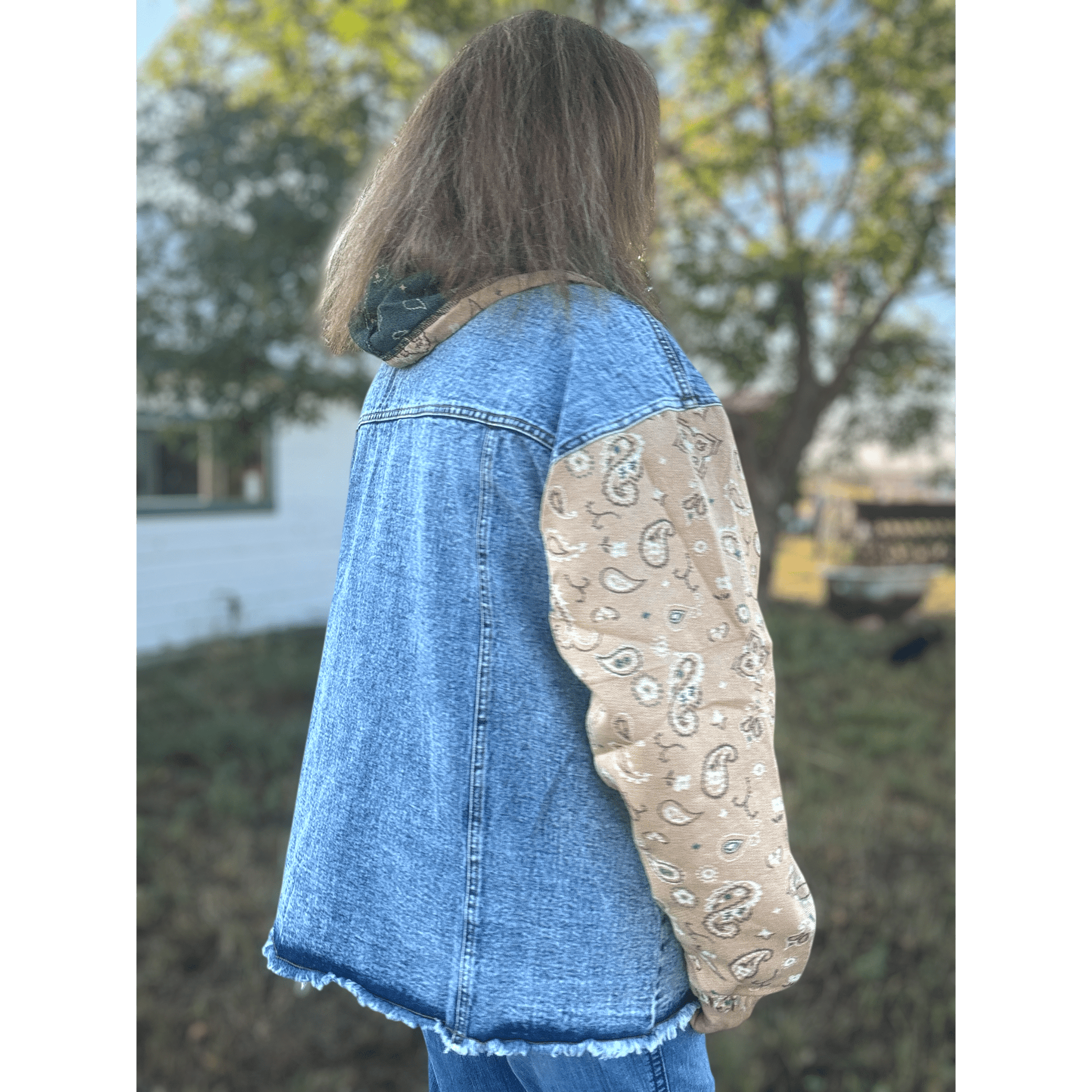 Bandana Country Denim Shacket - Dirt Roads and Dreams Western Boutique