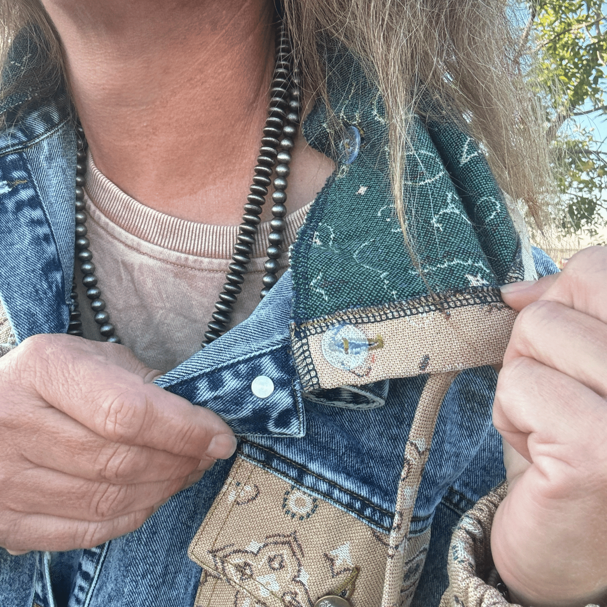 Bandana Country Denim Shacket - Dirt Roads and Dreams Western Boutique
