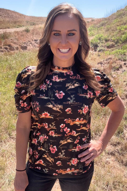 Cactus Garden Top - Dirt Roads and Dreams Western Boutique