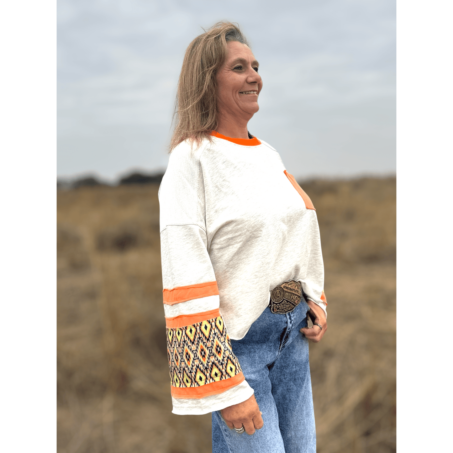 Canyon Glow Patchwork Top - Dirt Roads and Dreams Western Boutique