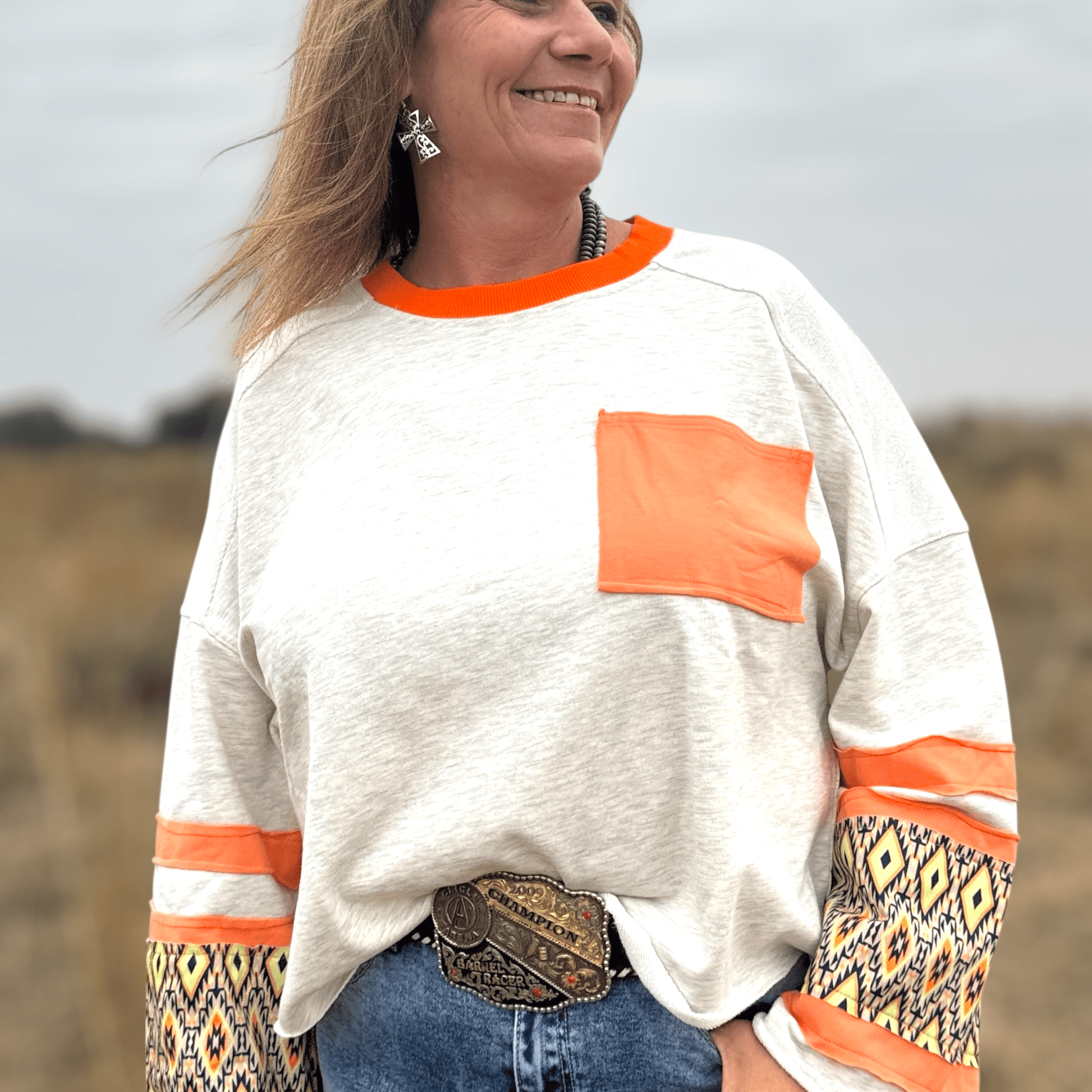 Canyon Glow Patchwork Top - Dirt Roads and Dreams Western Boutique