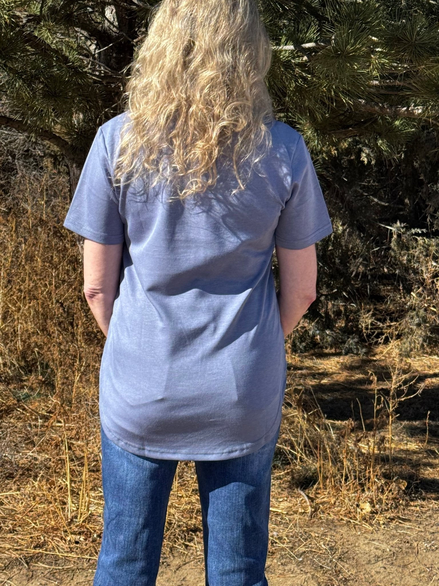 Cloud Basic Free Tee Denim - Dirt Roads and Dreams Western Boutique