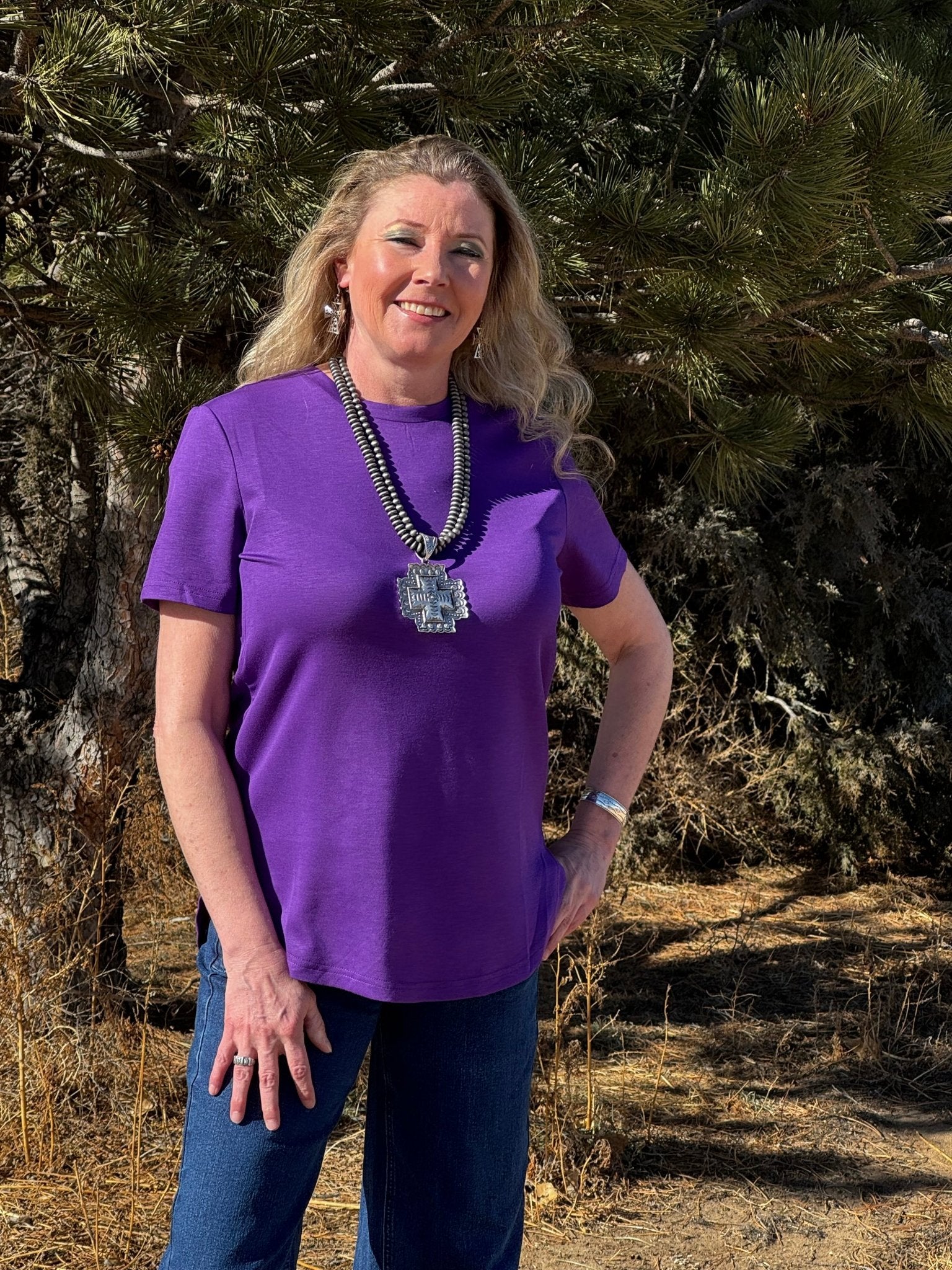 Cloud Basic Free Tee Purple - Dirt Roads and Dreams Western Boutique