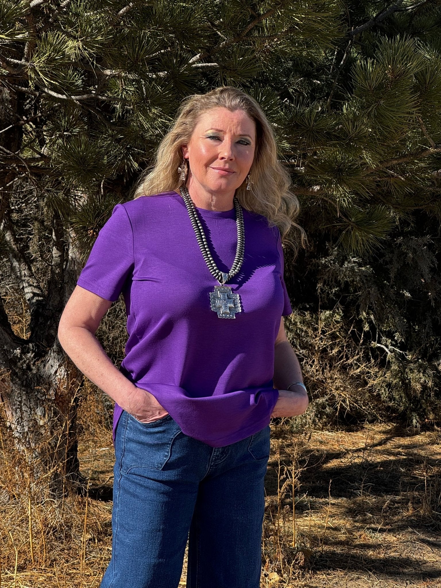 Cloud Basic Free Tee Purple - Dirt Roads and Dreams Western Boutique