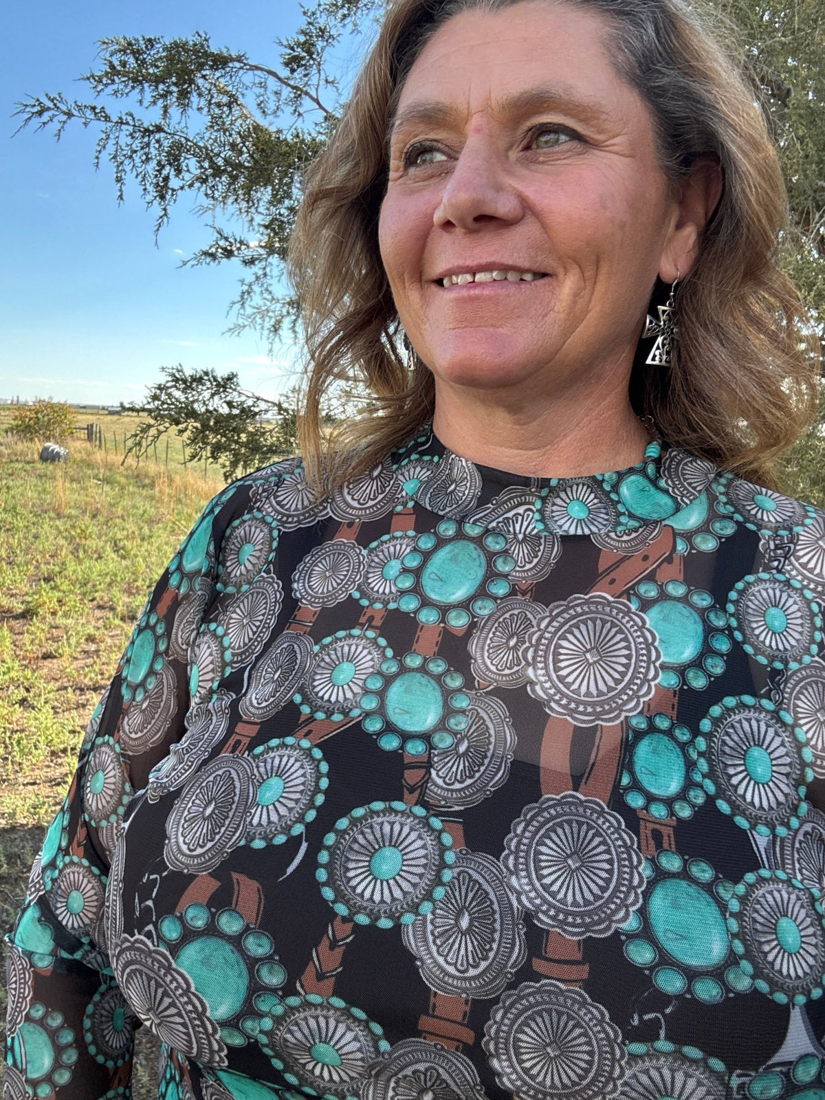 Concho Queen Mesh Top - Dirt Roads and Dreams Western Boutique