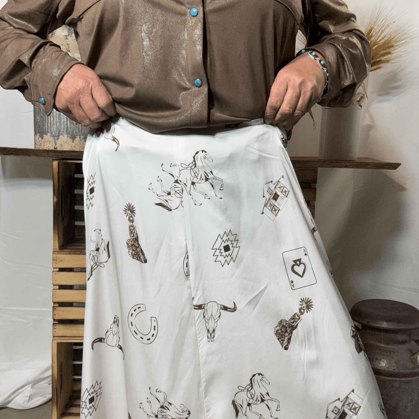 Cowgirl Dreamin' Satin Skirt - Dirt Roads and Dreams Western Boutique