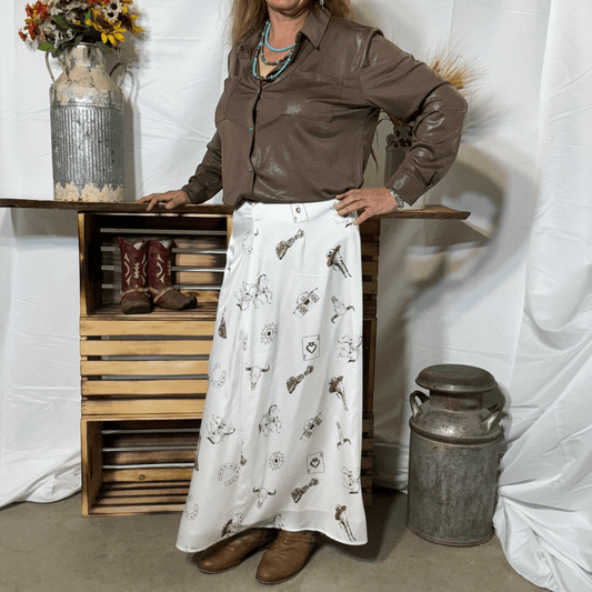 Cowgirl Dreamin' Satin Skirt - Dirt Roads and Dreams Western Boutique