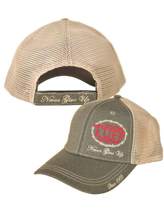 Cowgirl Tuff Heather Gray Trucker Cap with Logo Embroidery - Dirt Roads and Dreams Western Boutique