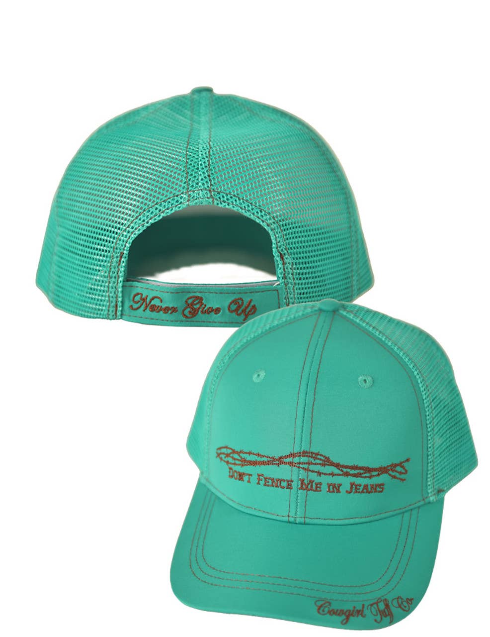 Cowgirl Tuff Trucker Cap with Barbed Wire Embroidery - Dirt Roads and Dreams Western Boutique