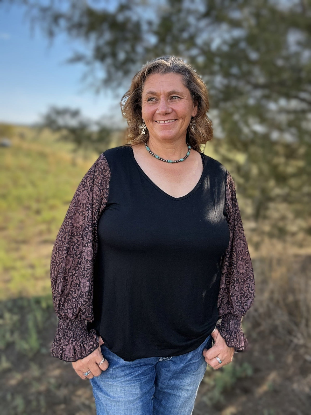 Dark Bloom Darling Top - Dirt Roads and Dreams Western Boutique