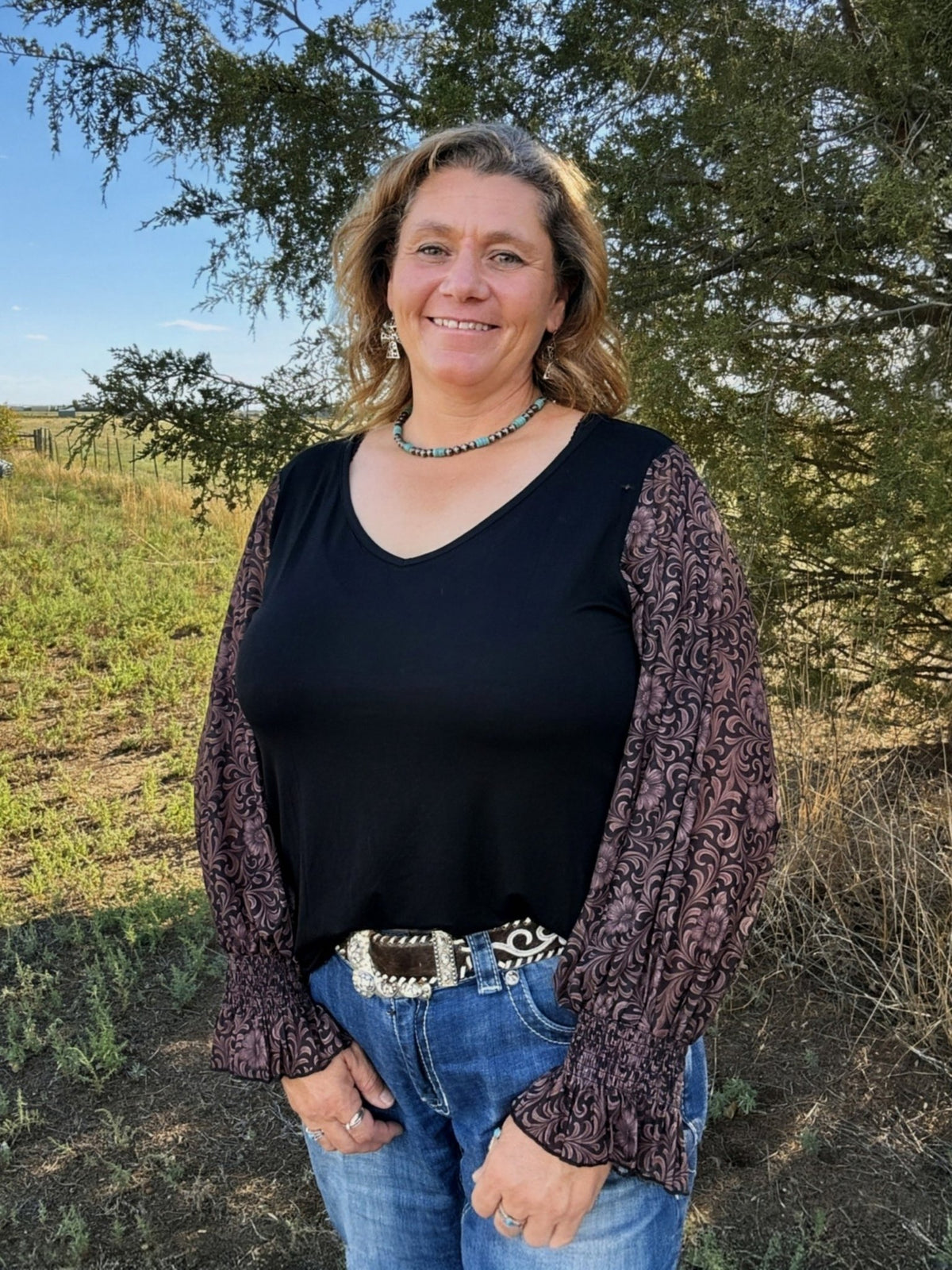 Dark Bloom Darling Top - Dirt Roads and Dreams Western Boutique