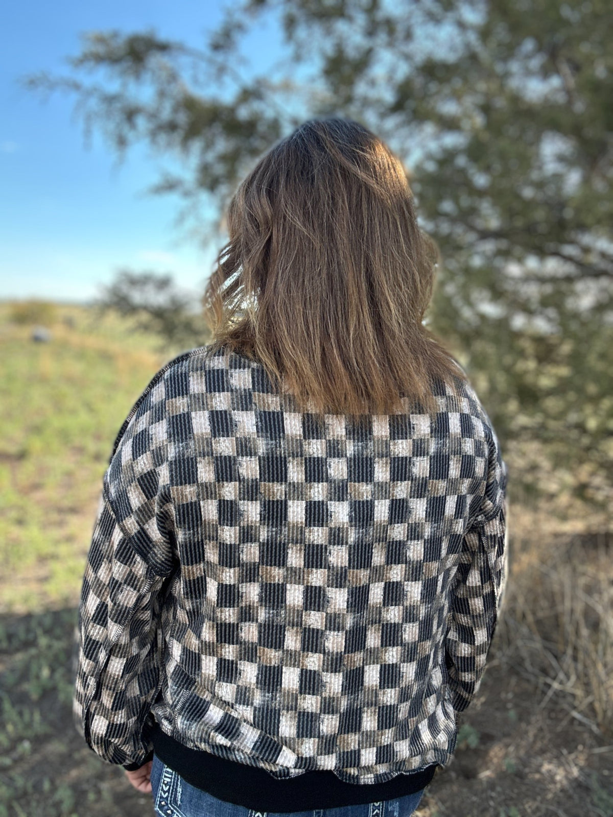Dusty Check Long Sleeve Top - Dirt Roads and Dreams Western Boutique