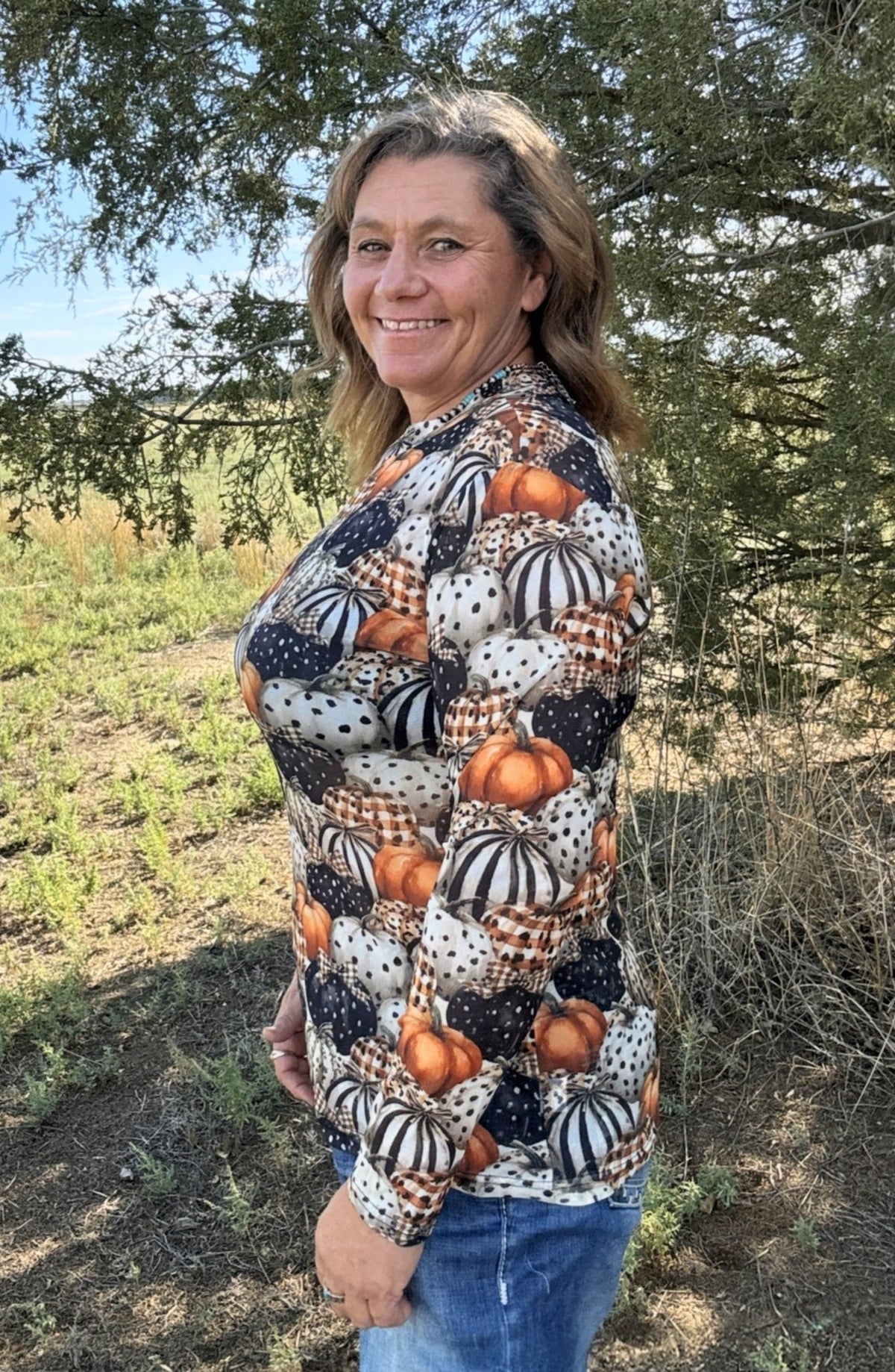 Fall Charm Mesh Top - Dirt Roads and Dreams Western Boutique