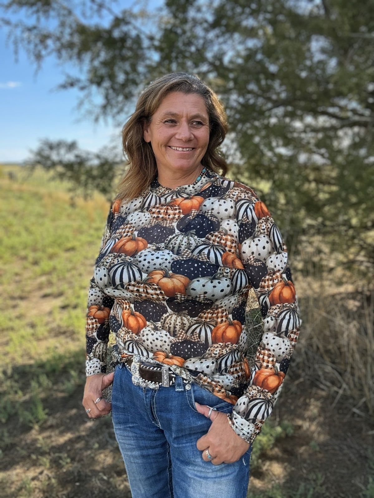 Fall Charm Mesh Top - Dirt Roads and Dreams Western Boutique