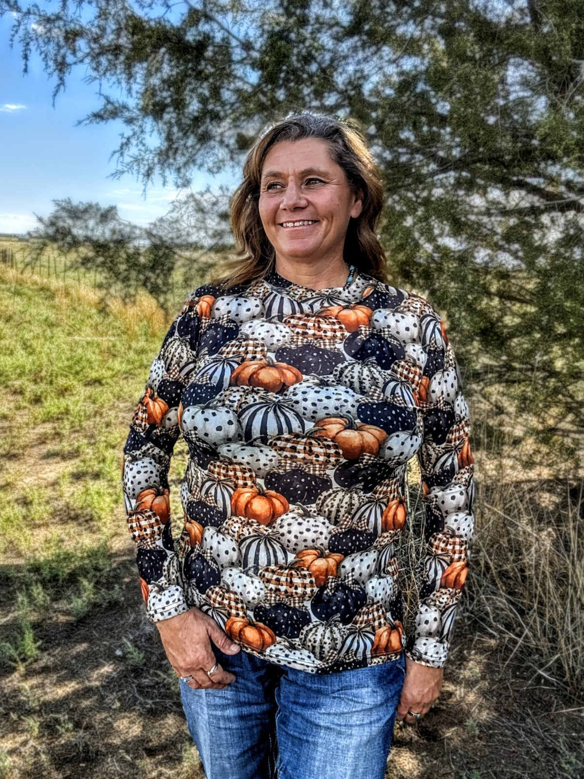 Fall Charm Mesh Top - Dirt Roads and Dreams Western Boutique