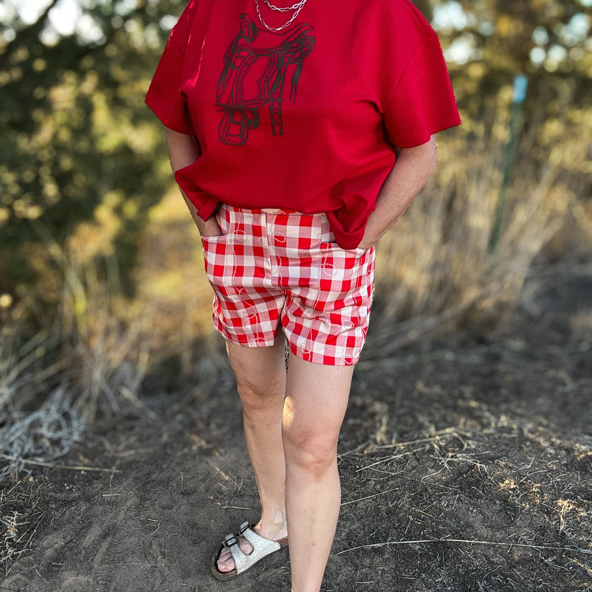 Gingham Gal Shorts - Dirt Roads and Dreams Western Boutique