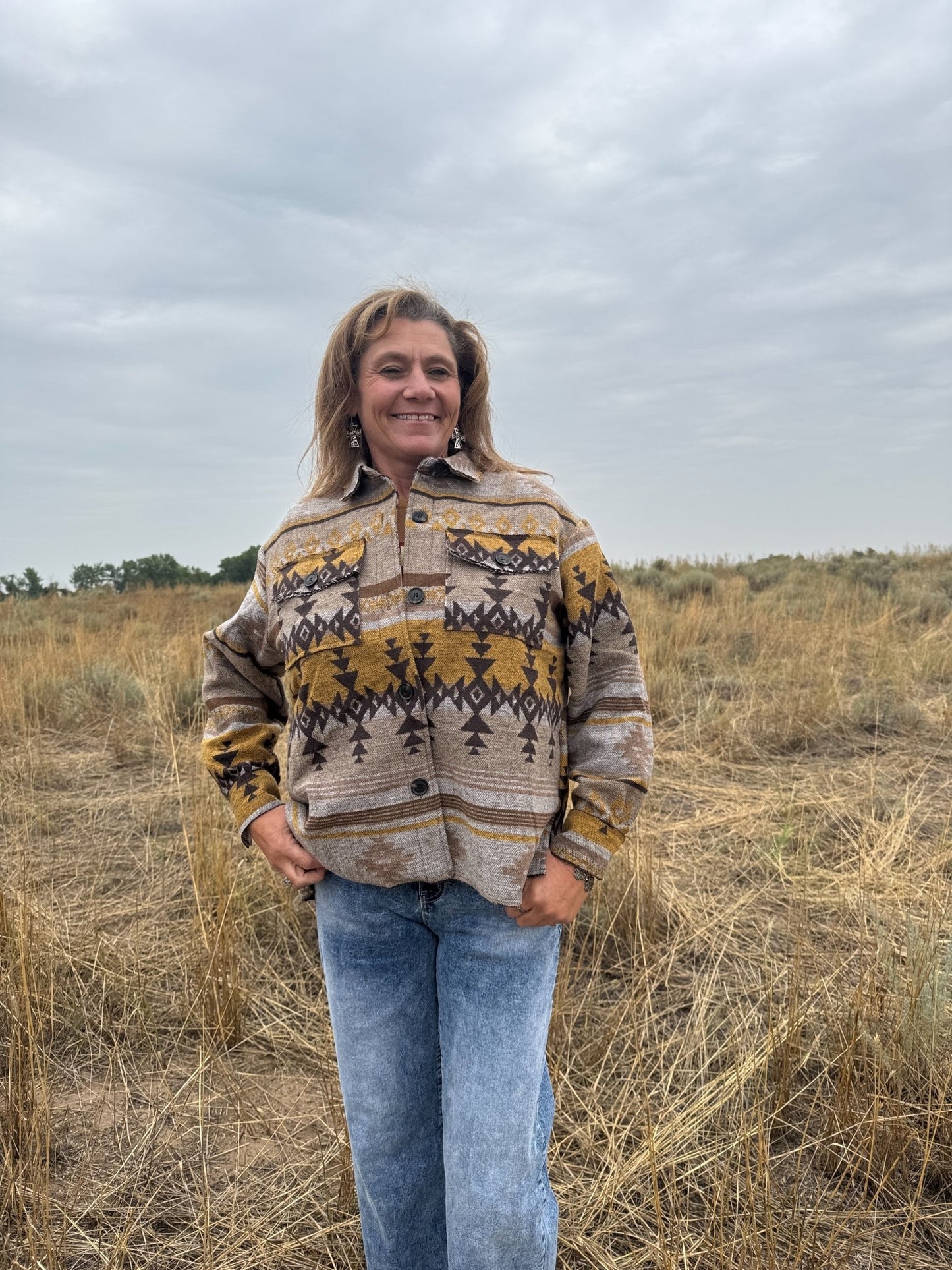 Golden Mesa Shacket - Dirt Roads and Dreams Western Boutique