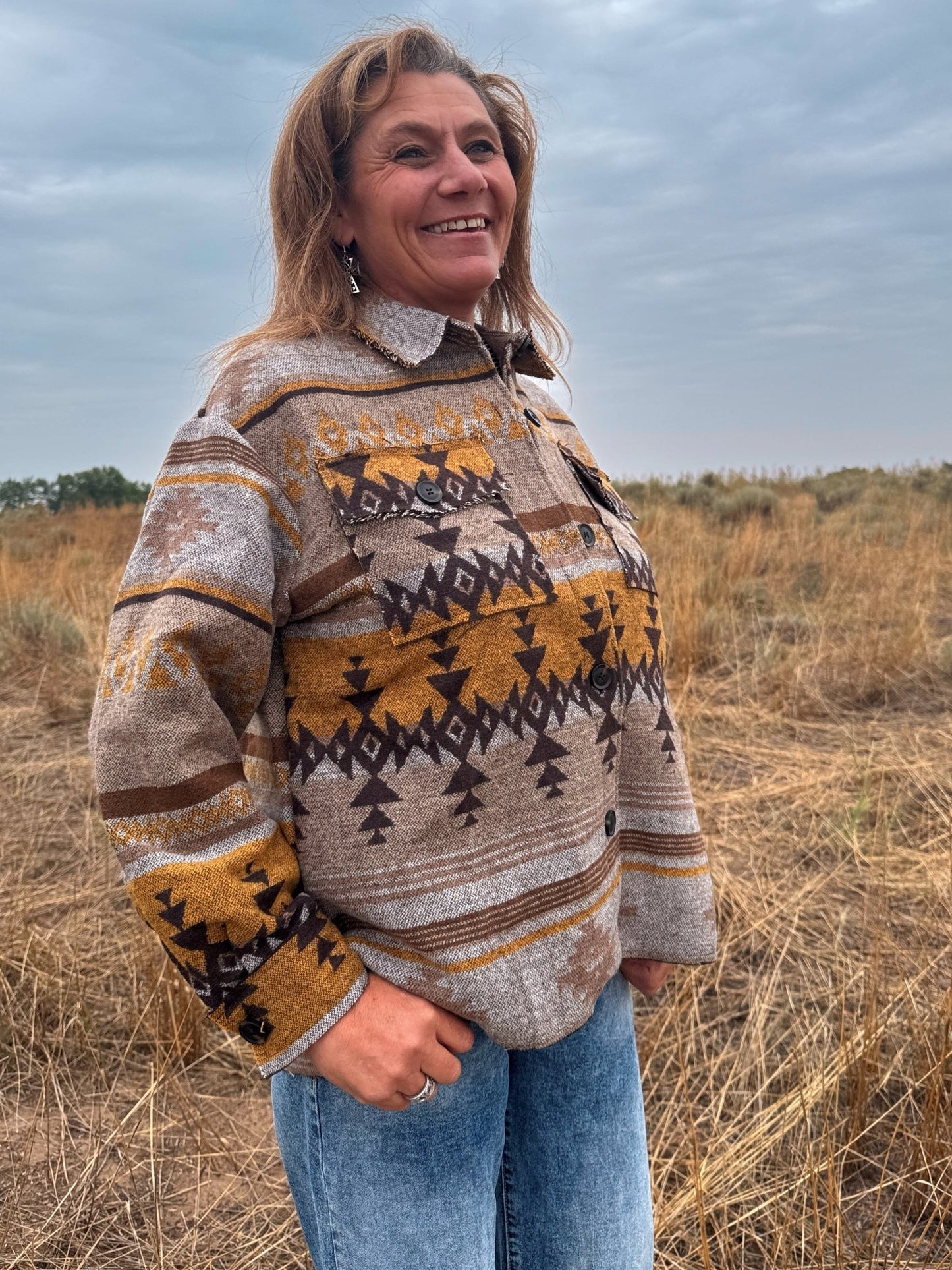 Golden Mesa Shacket - Dirt Roads and Dreams Western Boutique