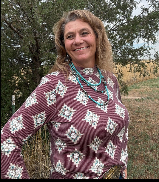 High Plains Aztec Top - Dirt Roads and Dreams Western Boutique