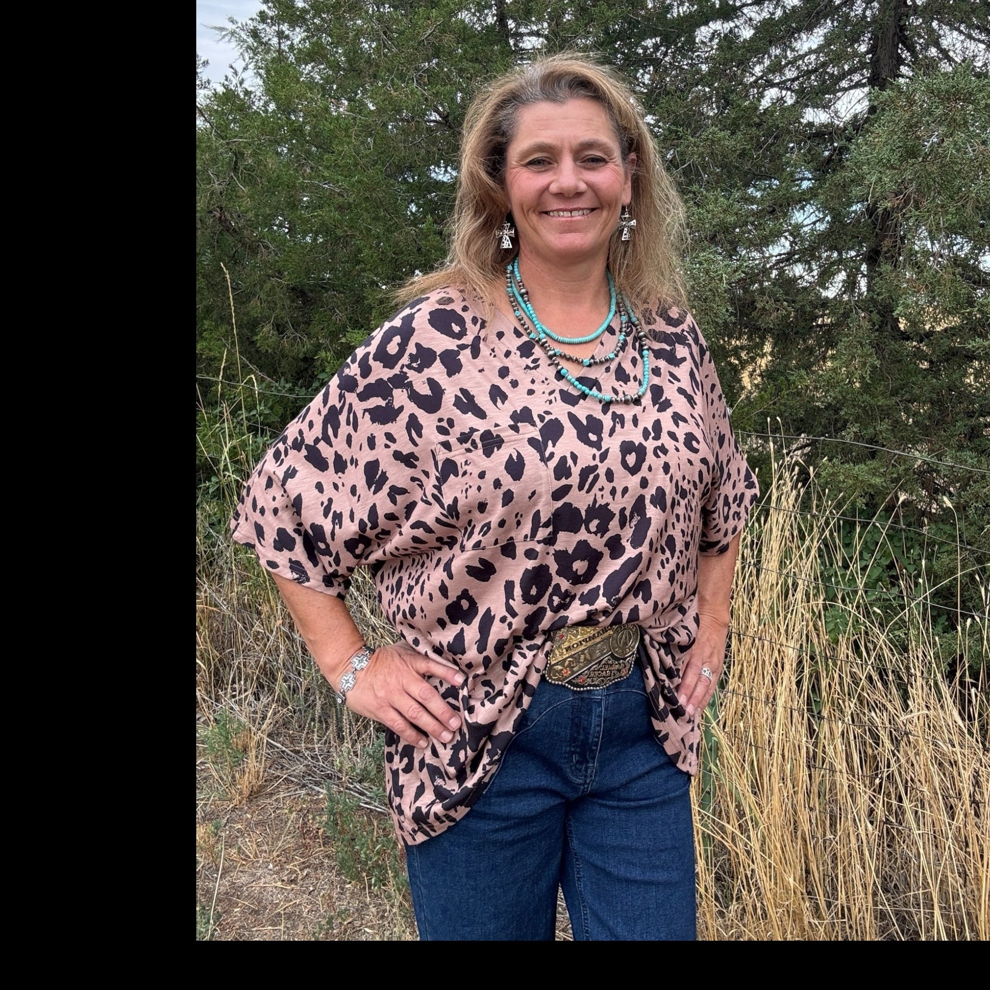 Leopard V Neck - Dirt Roads and Dreams Western Boutique