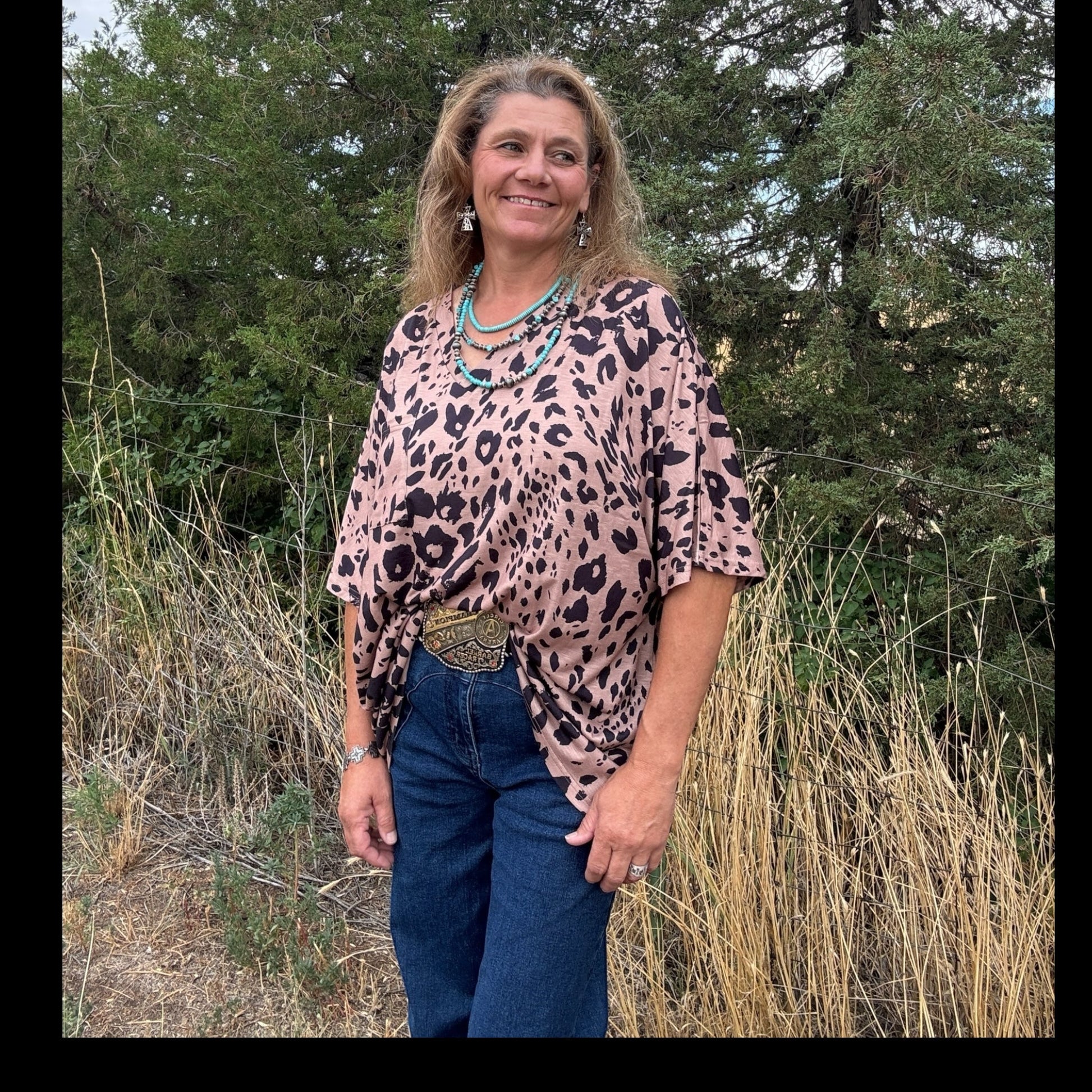 Leopard V Neck - Dirt Roads and Dreams Western Boutique