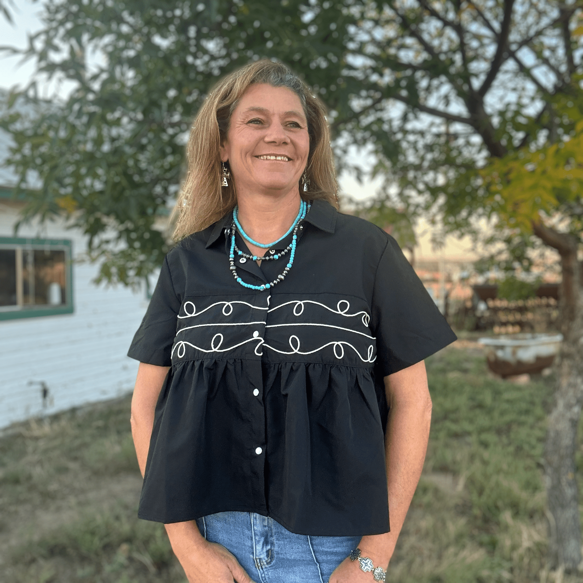 Loopty Lou Short Sleeve – Midnight - Dirt Roads and Dreams Western Boutique