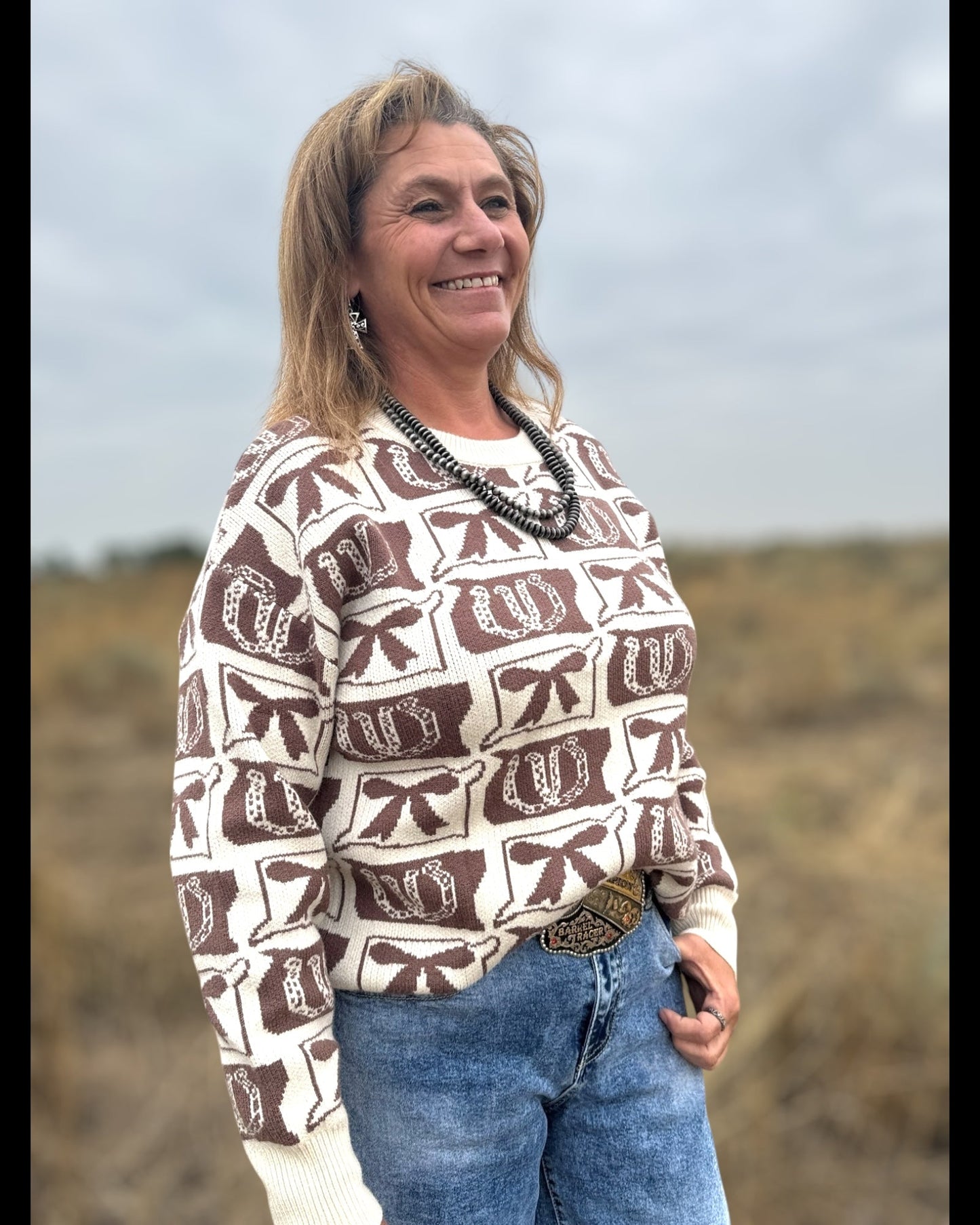 Lucky in Lace Sweater - Dirt Roads and Dreams Western Boutique