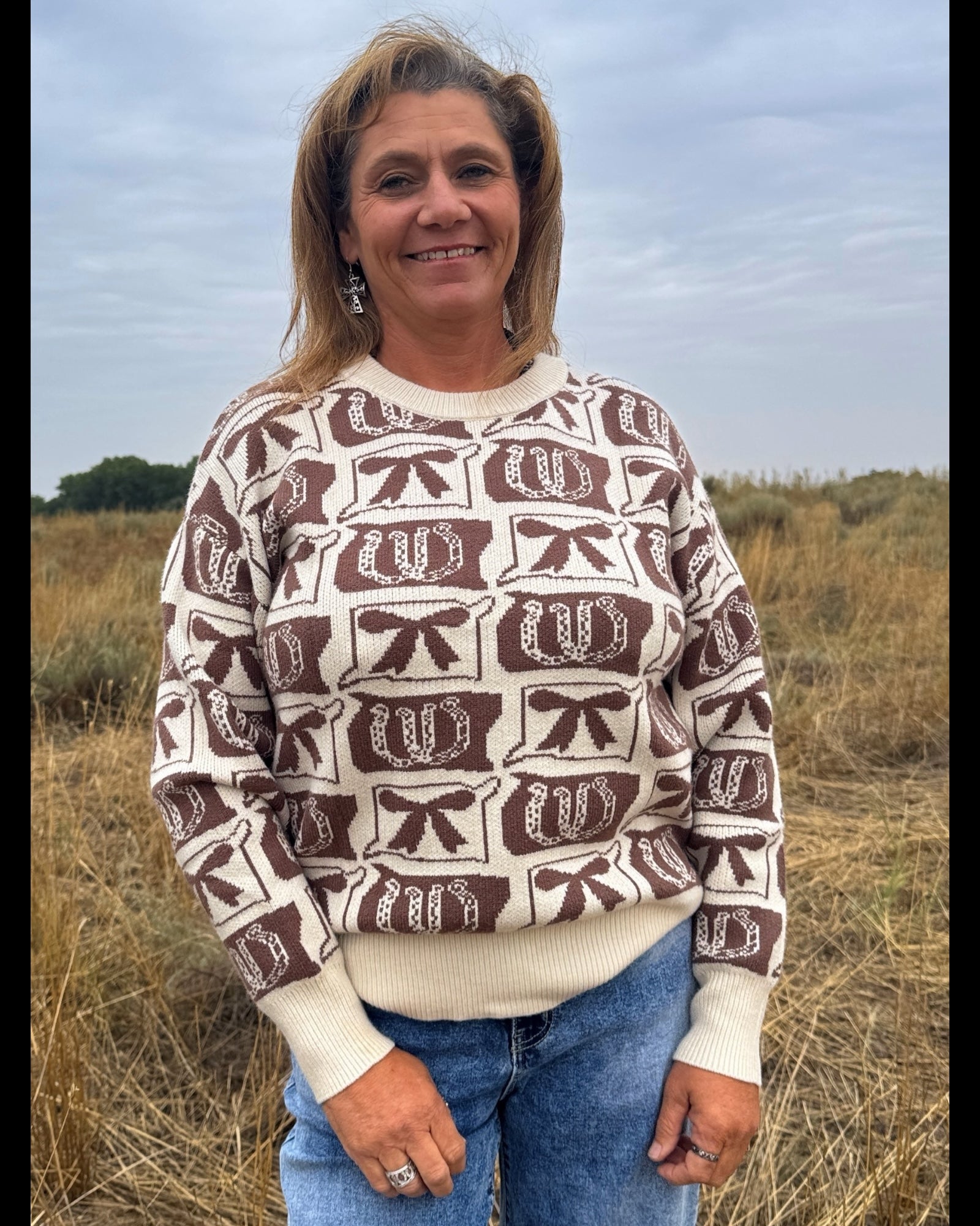 Lucky in Lace Sweater - Dirt Roads and Dreams Western Boutique