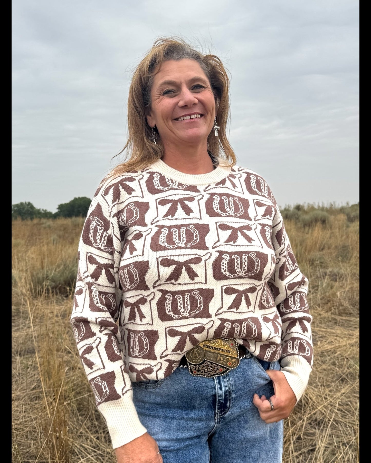 Lucky in Lace Sweater - Dirt Roads and Dreams Western Boutique