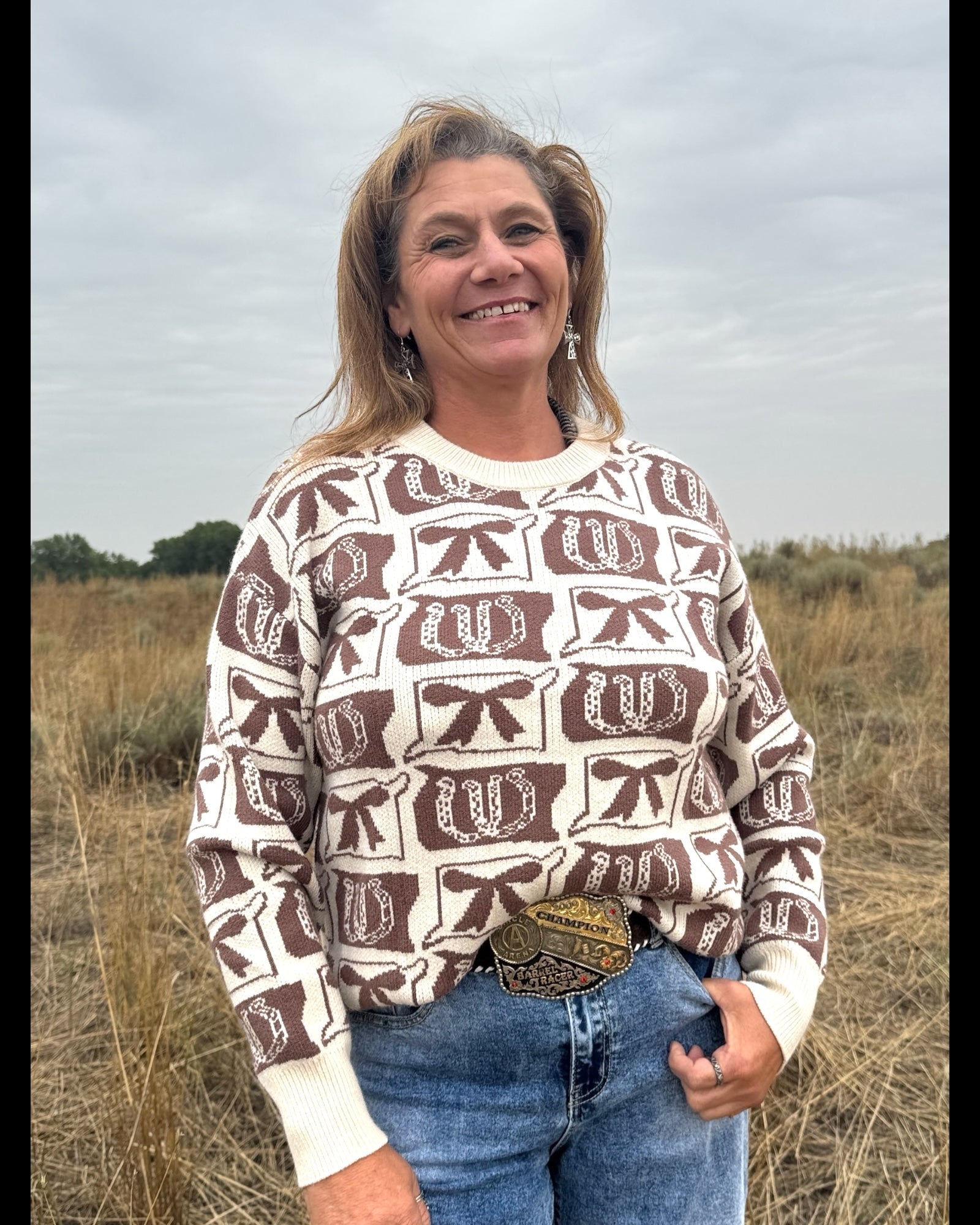 Lucky in Lace Sweater - Dirt Roads and Dreams Western Boutique
