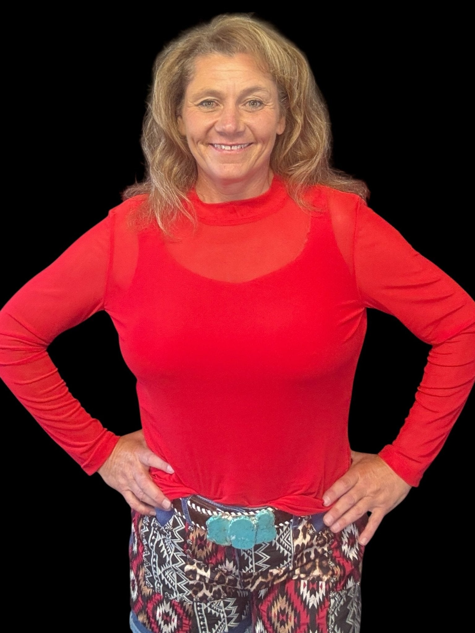 Meshed Out Red Top - Dirt Roads and Dreams Western Boutique