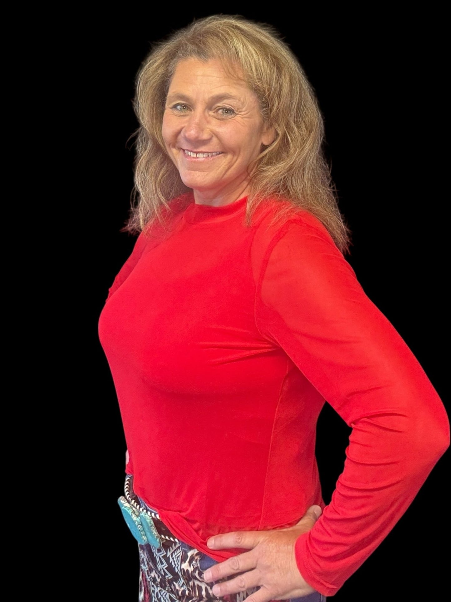 Meshed Out Red Top - Dirt Roads and Dreams Western Boutique