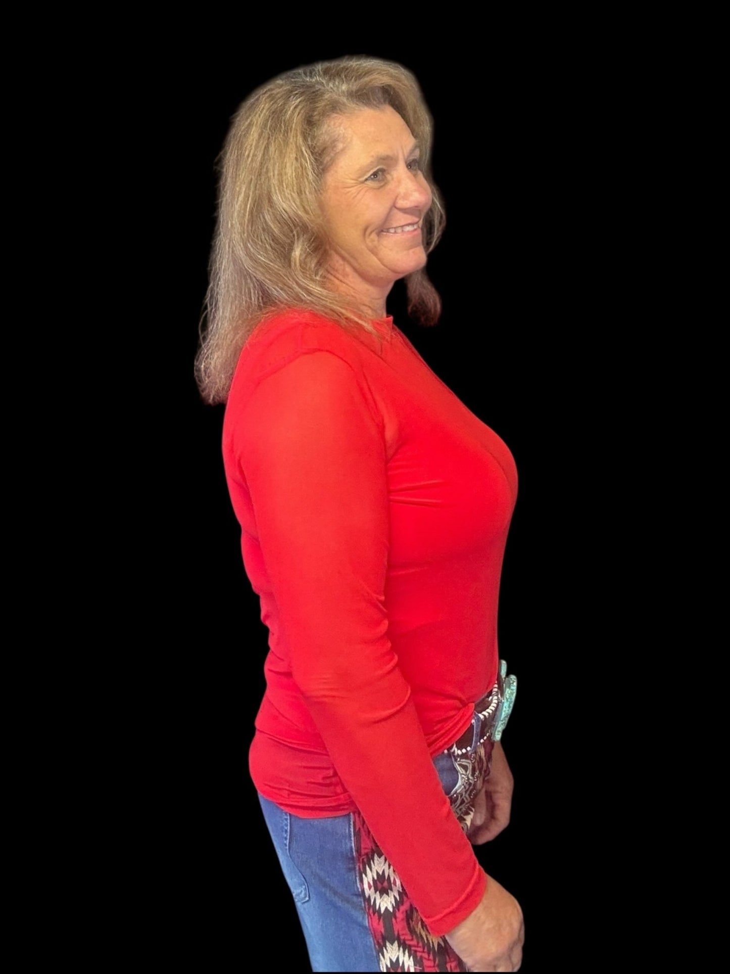 Meshed Out Red Top - Dirt Roads and Dreams Western Boutique