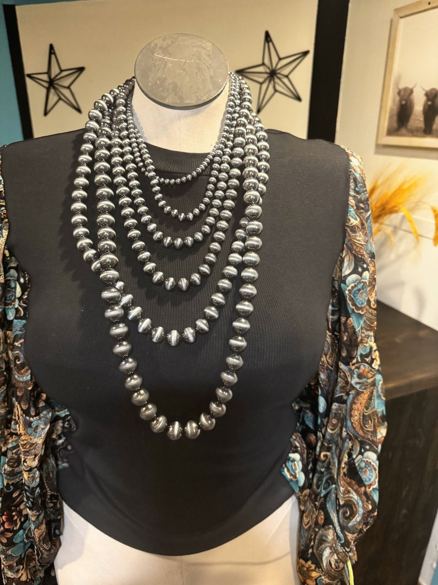 Midnight Mesa Navajo Pearl Necklace - Dirt Roads and Dreams Western Boutique